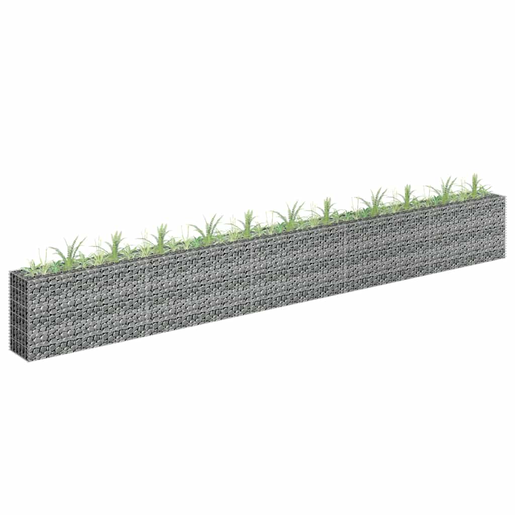 145646 vidaXL Gabion Raised Bed Galvanised Steel 450x30x60 cm