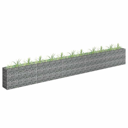 145646 vidaXL Gabion Raised Bed Galvanised Steel 450x30x60 cm
