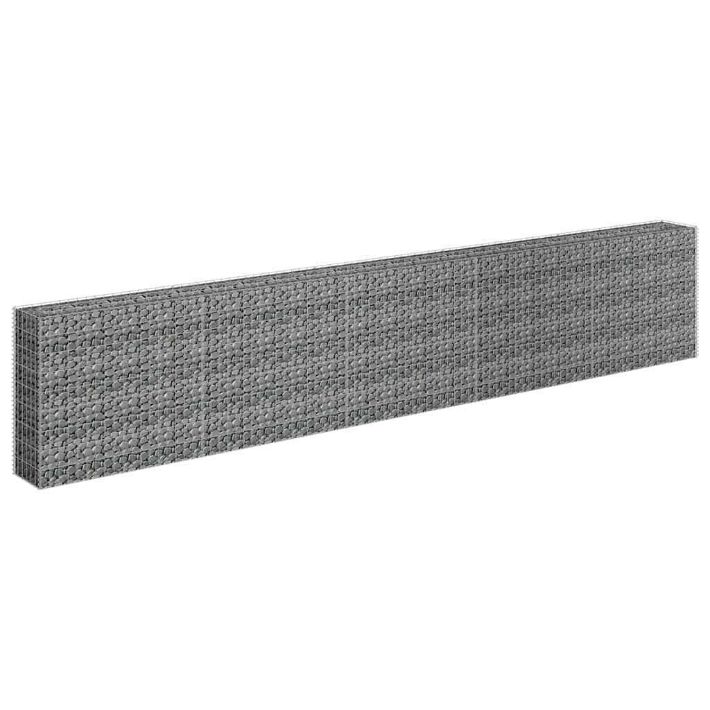 145647 vidaXL Gabion Raised Bed Galvanised Steel 450x30x90 cm