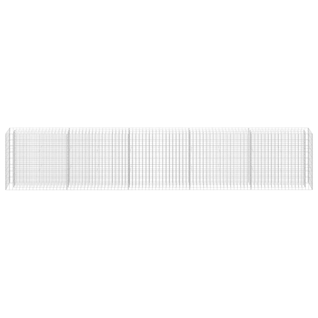 145647 vidaXL Gabion Raised Bed Galvanised Steel 450x30x90 cm