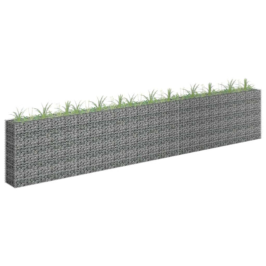 145647 vidaXL Gabion Raised Bed Galvanised Steel 450x30x90 cm