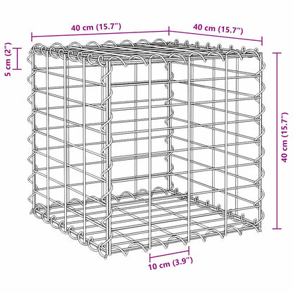 vidaXL Cube Gabion Raised Bed Steel Wire 40x40x40 cm