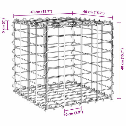 145649 vidaXL Cube Gabion Raised Bed Steel Wire 40x40x40 cm