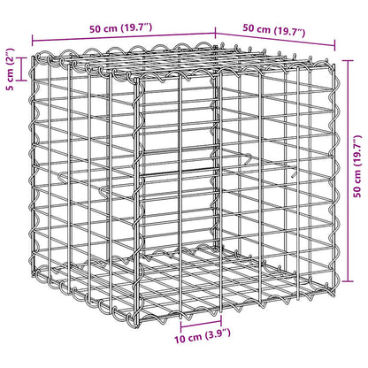 vidaXL Cube Gabion Raised Bed Steel Wire 50x50x50 cm