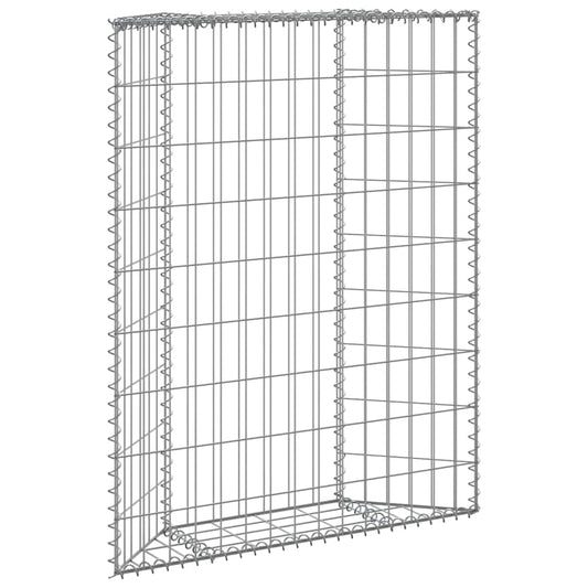 145652 vidaXL Trapezium Gabion Raised Bed Galvanised Steel 80x20x100 cm