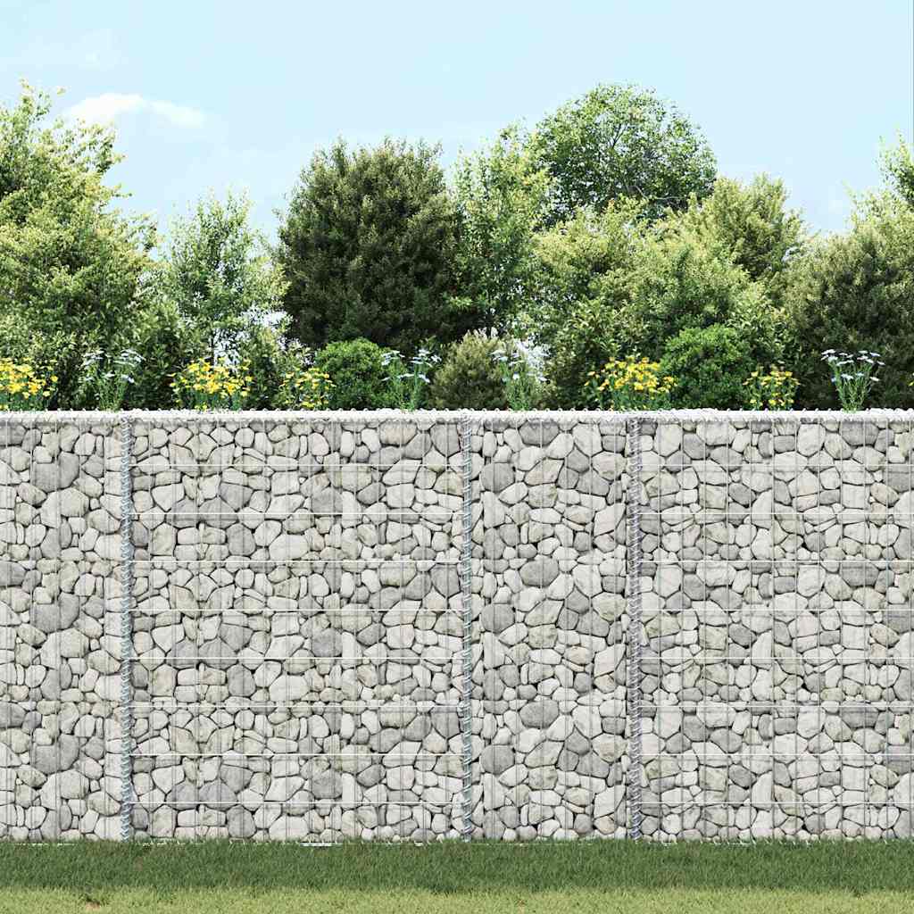 145652 vidaXL Trapezium Gabion Raised Bed Galvanised Steel 80x20x100 cm