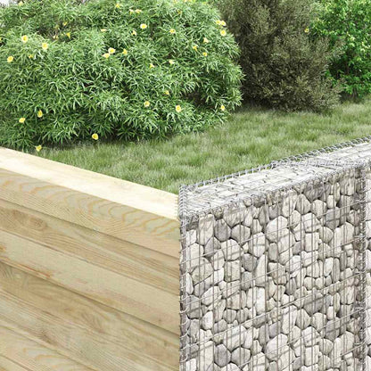 145652 vidaXL Trapezium Gabion Raised Bed Galvanised Steel 80x20x100 cm