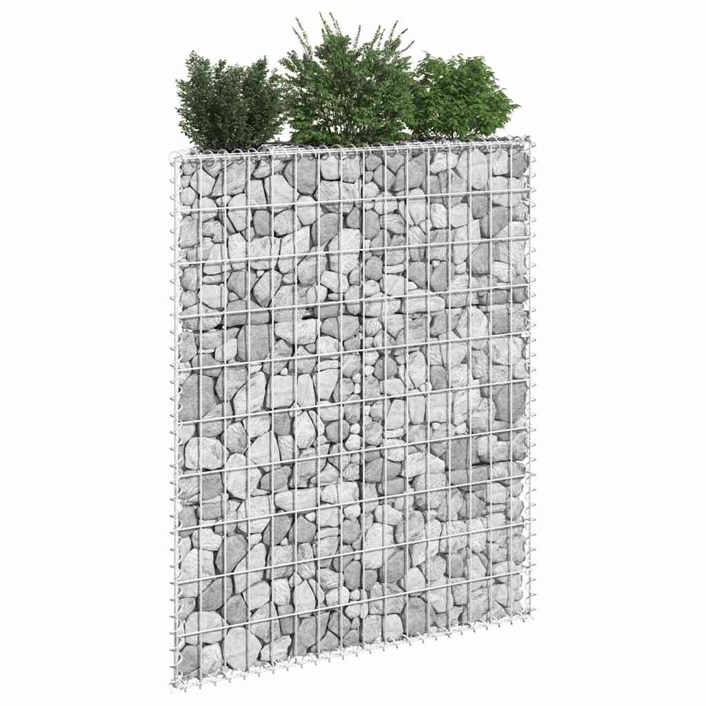 145652 vidaXL Trapezium Gabion Raised Bed Galvanised Steel 80x20x100 cm