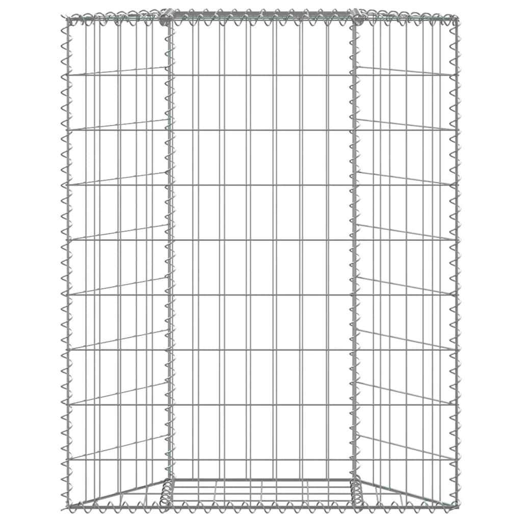 145652 vidaXL Trapezium Gabion Raised Bed Galvanised Steel 80x20x100 cm