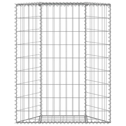 145652 vidaXL Trapezium Gabion Raised Bed Galvanised Steel 80x20x100 cm