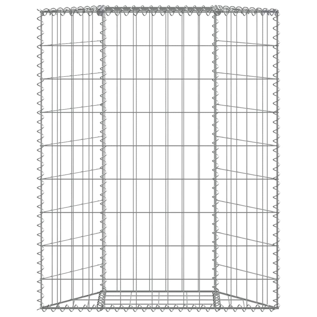 vidaXL Trapezium Gabion Raised Bed Galvanised Steel 80x20x100 cm