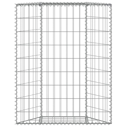 vidaXL Trapezium Gabion Raised Bed Galvanised Steel 80x20x100 cm