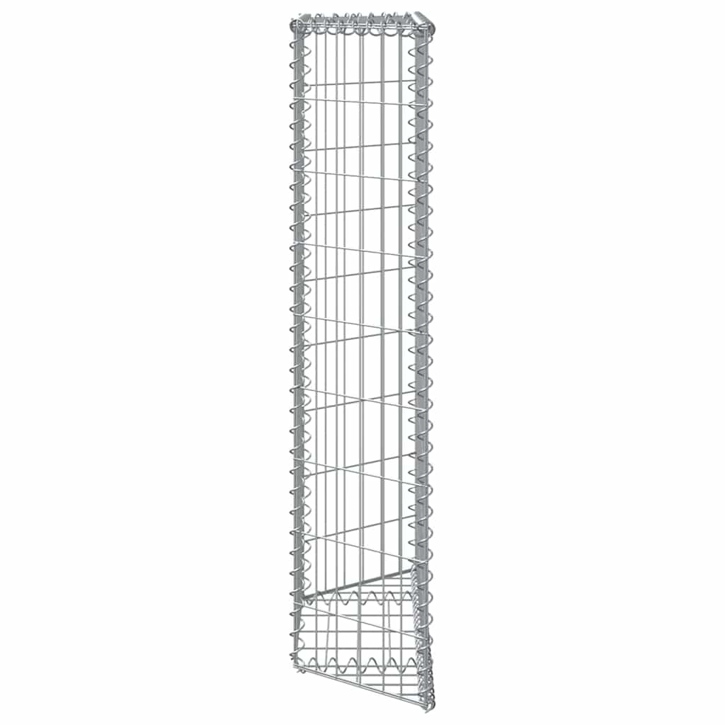 145652 vidaXL Trapezium Gabion Raised Bed Galvanised Steel 80x20x100 cm