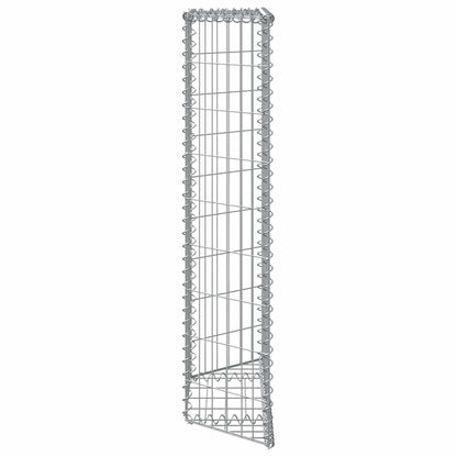 145652 vidaXL Trapezium Gabion Raised Bed Galvanised Steel 80x20x100 cm