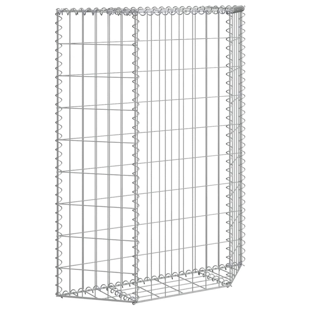 vidaXL Trapezium Gabion Raised Bed Galvanised Steel 80x20x100 cm