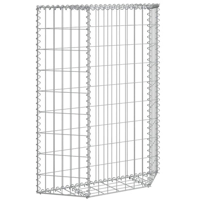 vidaXL Trapezium Gabion Raised Bed Galvanised Steel 80x20x100 cm