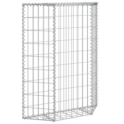 145652 vidaXL Trapezium Gabion Raised Bed Galvanised Steel 80x20x100 cm