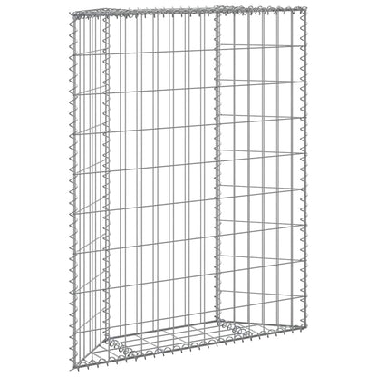 145652 vidaXL Trapezium Gabion Raised Bed Galvanised Steel 80x20x100 cm