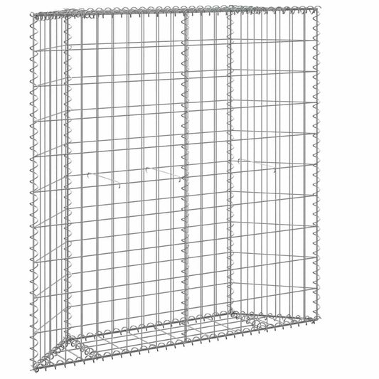 145653 vidaXL Trapezium Gabion Raised Bed Galvanised Steel 100x20x100 cm