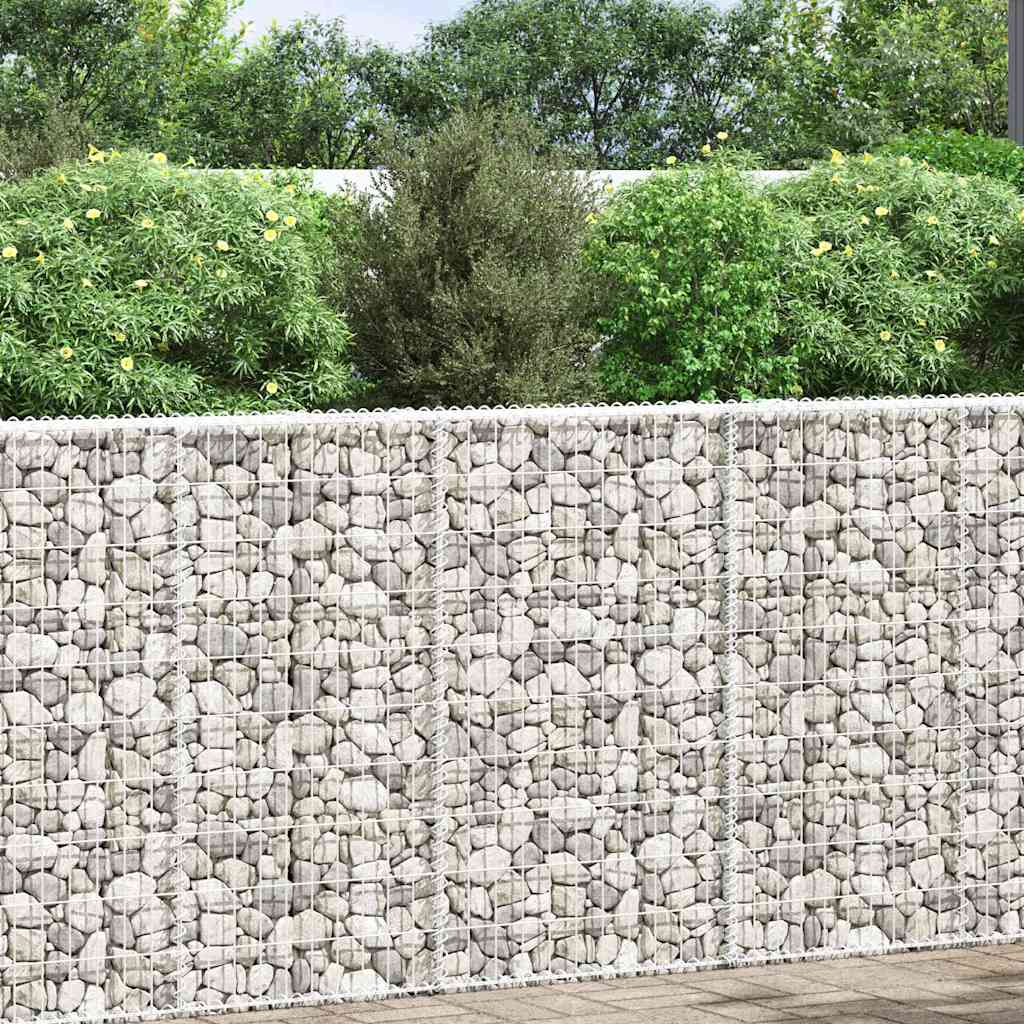 145653 vidaXL Trapezium Gabion Raised Bed Galvanised Steel 100x20x100 cm