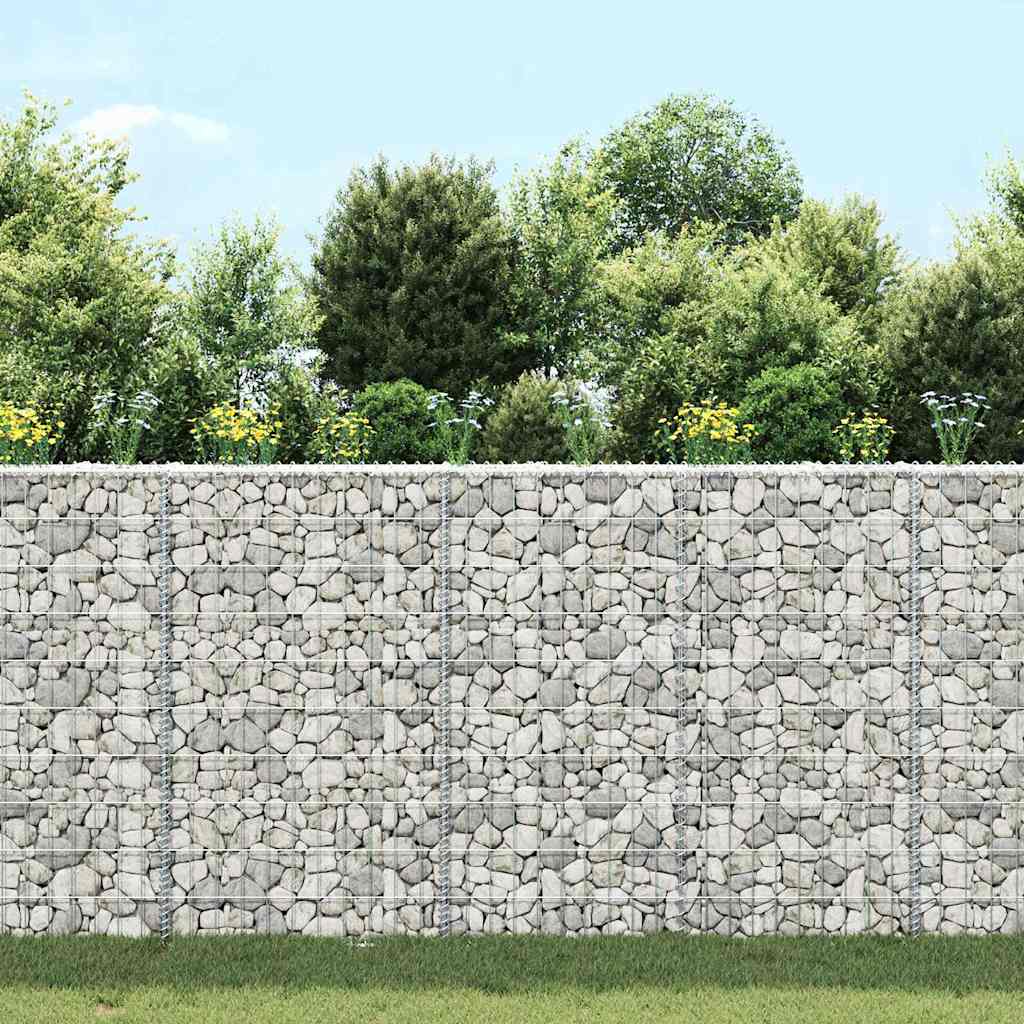 145653 vidaXL Trapezium Gabion Raised Bed Galvanised Steel 100x20x100 cm
