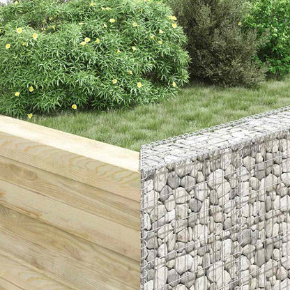145653 vidaXL Trapezium Gabion Raised Bed Galvanised Steel 100x20x100 cm