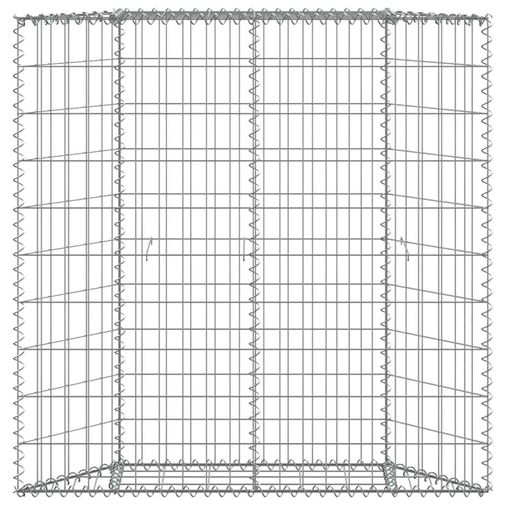 145653 vidaXL Trapezium Gabion Raised Bed Galvanised Steel 100x20x100 cm