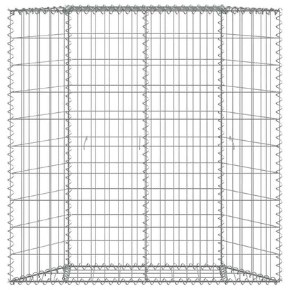 145653 vidaXL Trapezium Gabion Raised Bed Galvanised Steel 100x20x100 cm