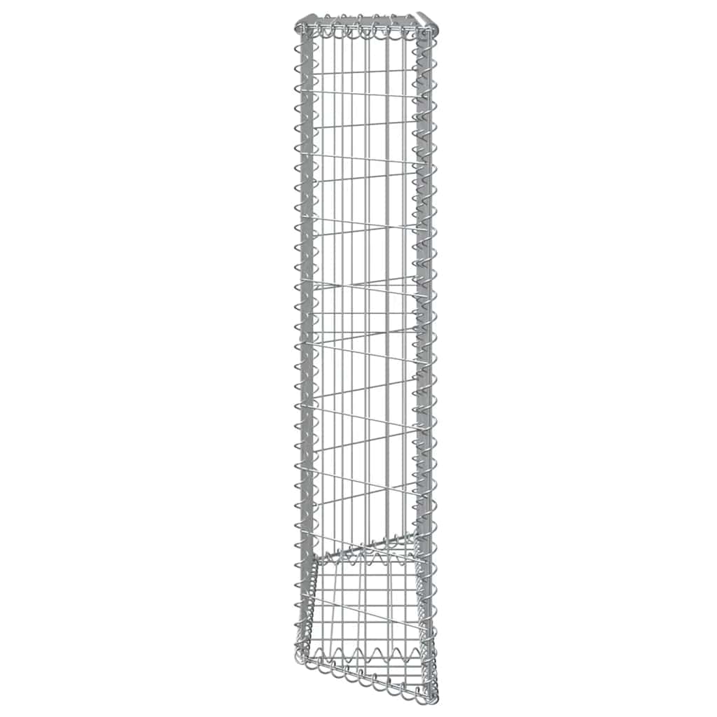 vidaXL Trapezium Gabion Raised Bed Galvanised Steel 100x20x100 cm