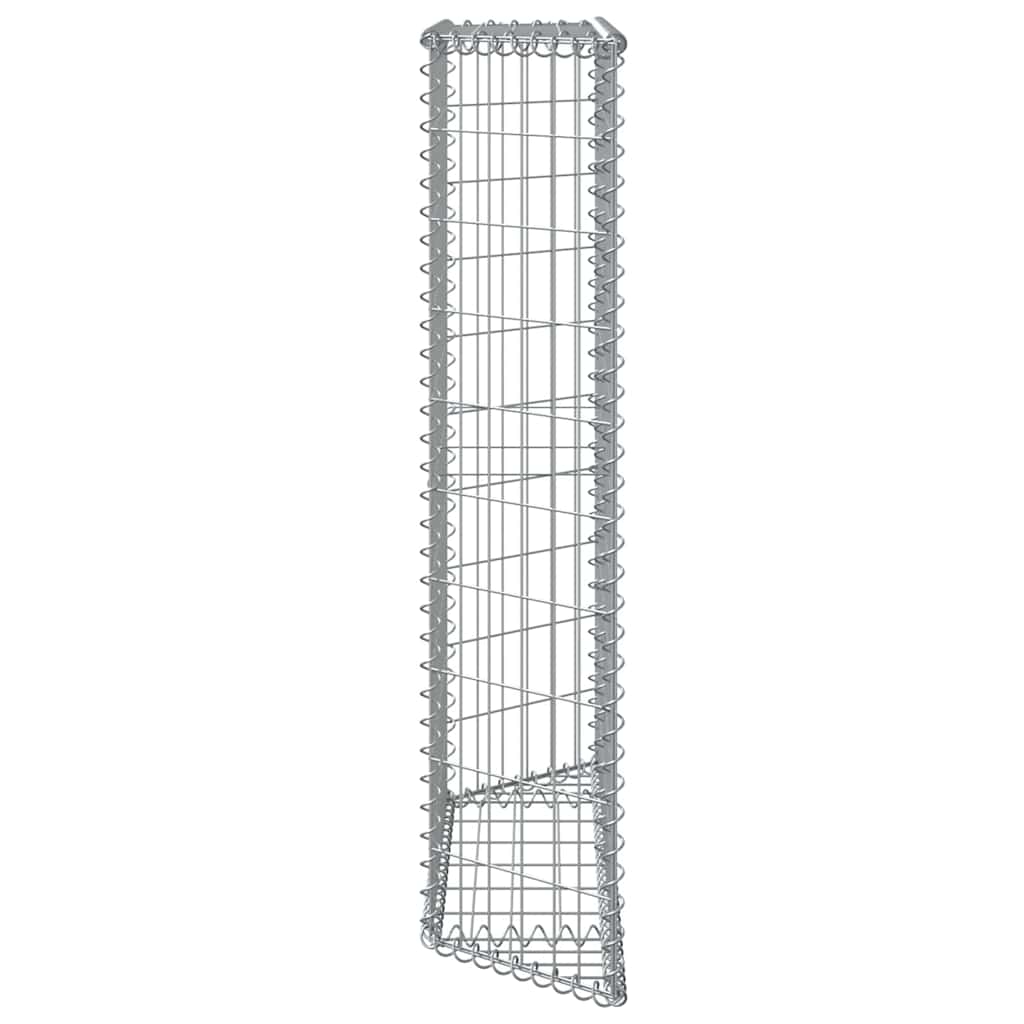 145653 vidaXL Trapezium Gabion Raised Bed Galvanised Steel 100x20x100 cm