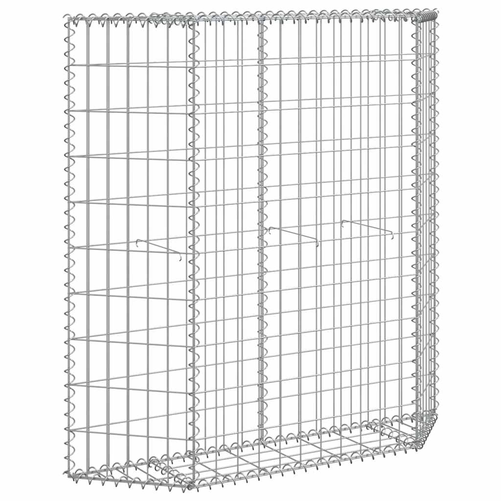 145653 vidaXL Trapezium Gabion Raised Bed Galvanised Steel 100x20x100 cm