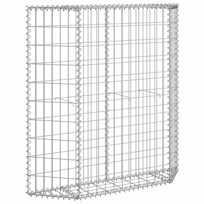 145653 vidaXL Trapezium Gabion Raised Bed Galvanised Steel 100x20x100 cm