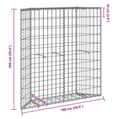 145653 vidaXL Trapezium Gabion Raised Bed Galvanised Steel 100x20x100 cm