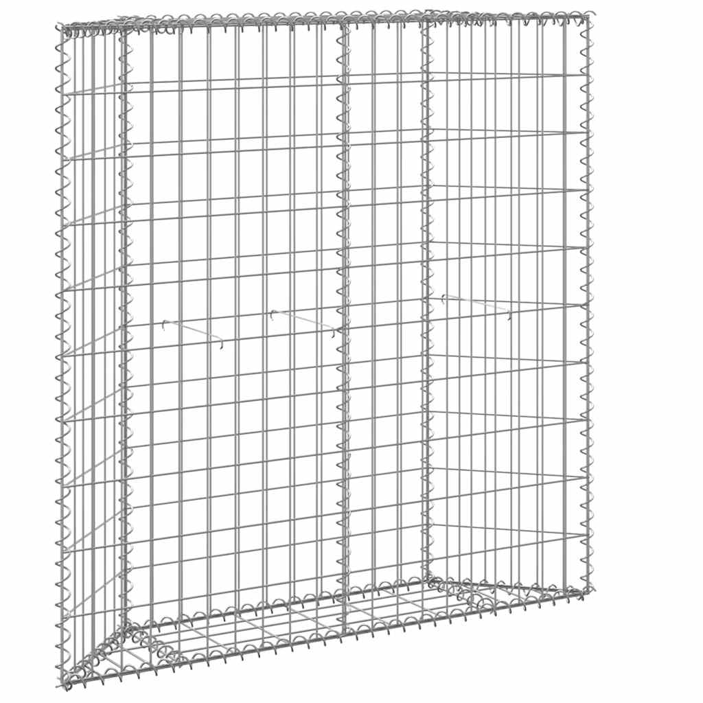vidaXL Trapezium Gabion Raised Bed Galvanised Steel 100x20x100 cm