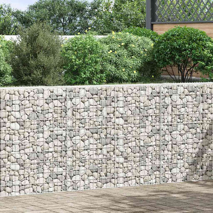 145654 vidaXL Trapezium Gabion Raised Bed Galvanised Steel 150x20x100 cm
