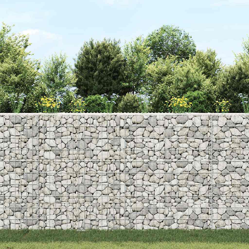 145654 vidaXL Trapezium Gabion Raised Bed Galvanised Steel 150x20x100 cm