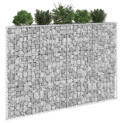 145654 vidaXL Trapezium Gabion Raised Bed Galvanised Steel 150x20x100 cm