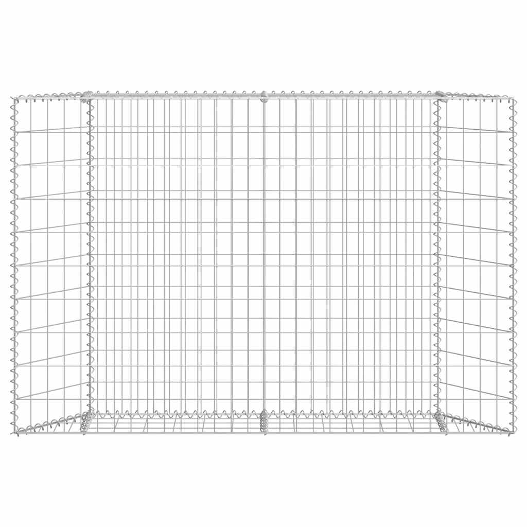 145654 vidaXL Trapezium Gabion Raised Bed Galvanised Steel 150x20x100 cm