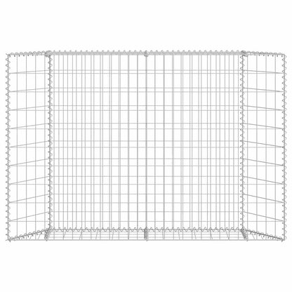 145654 vidaXL Trapezium Gabion Raised Bed Galvanised Steel 150x20x100 cm