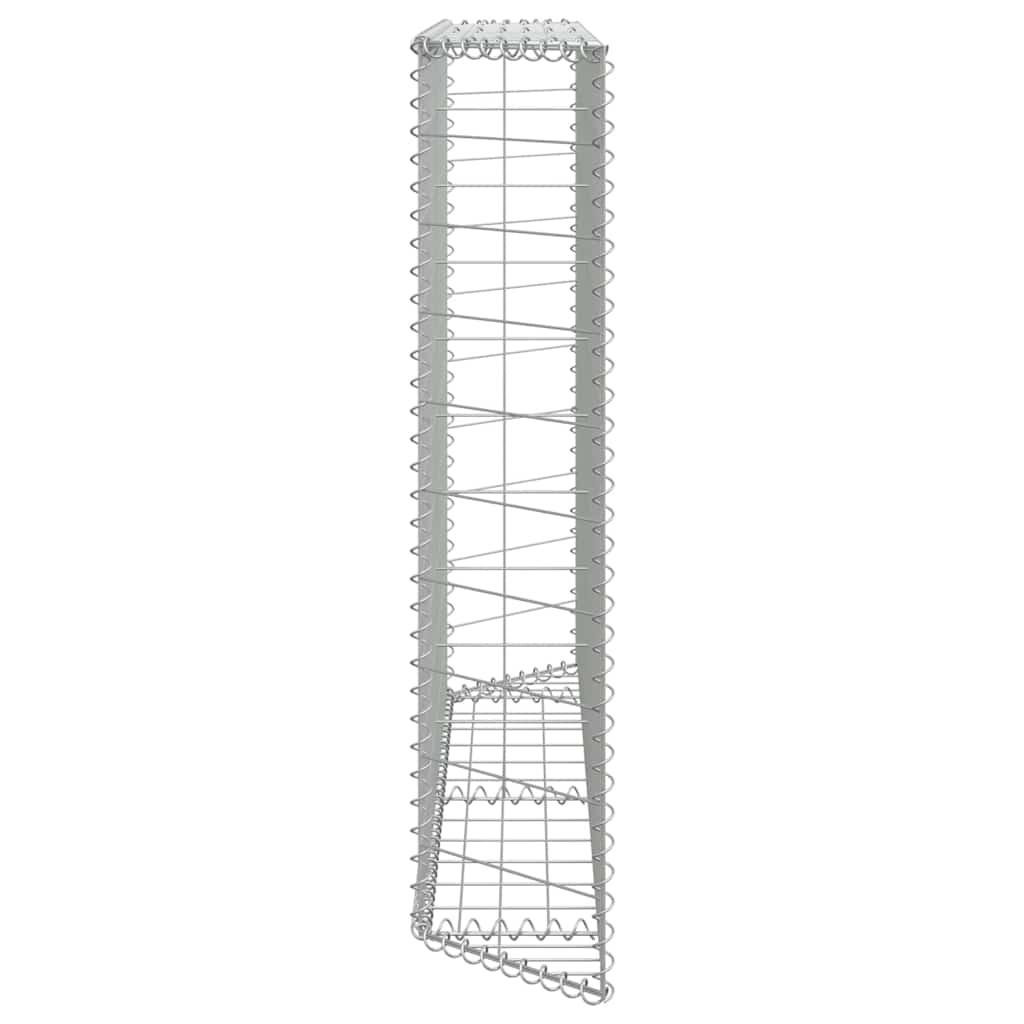 145654 vidaXL Trapezium Gabion Raised Bed Galvanised Steel 150x20x100 cm