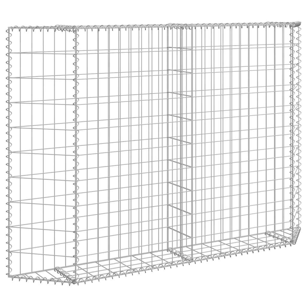145654 vidaXL Trapezium Gabion Raised Bed Galvanised Steel 150x20x100 cm