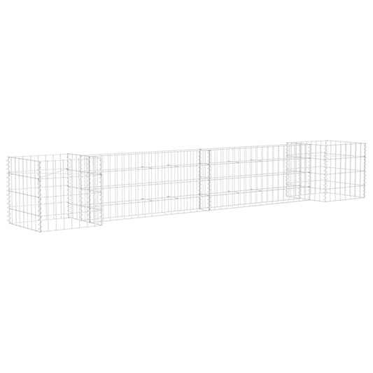 145658 vidaXL H-Shaped Gabion Planter Steel Wire 260x40x40 cm