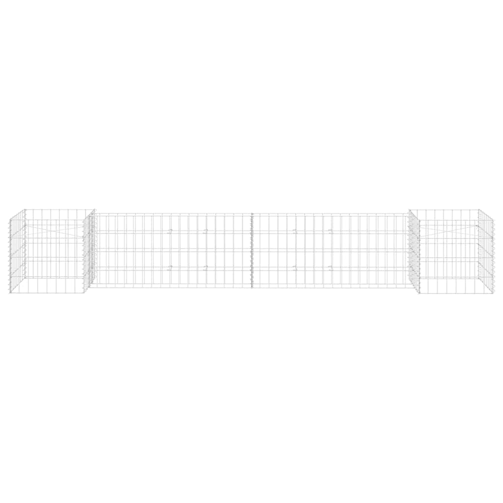 145658 vidaXL H-Shaped Gabion Planter Steel Wire 260x40x40 cm