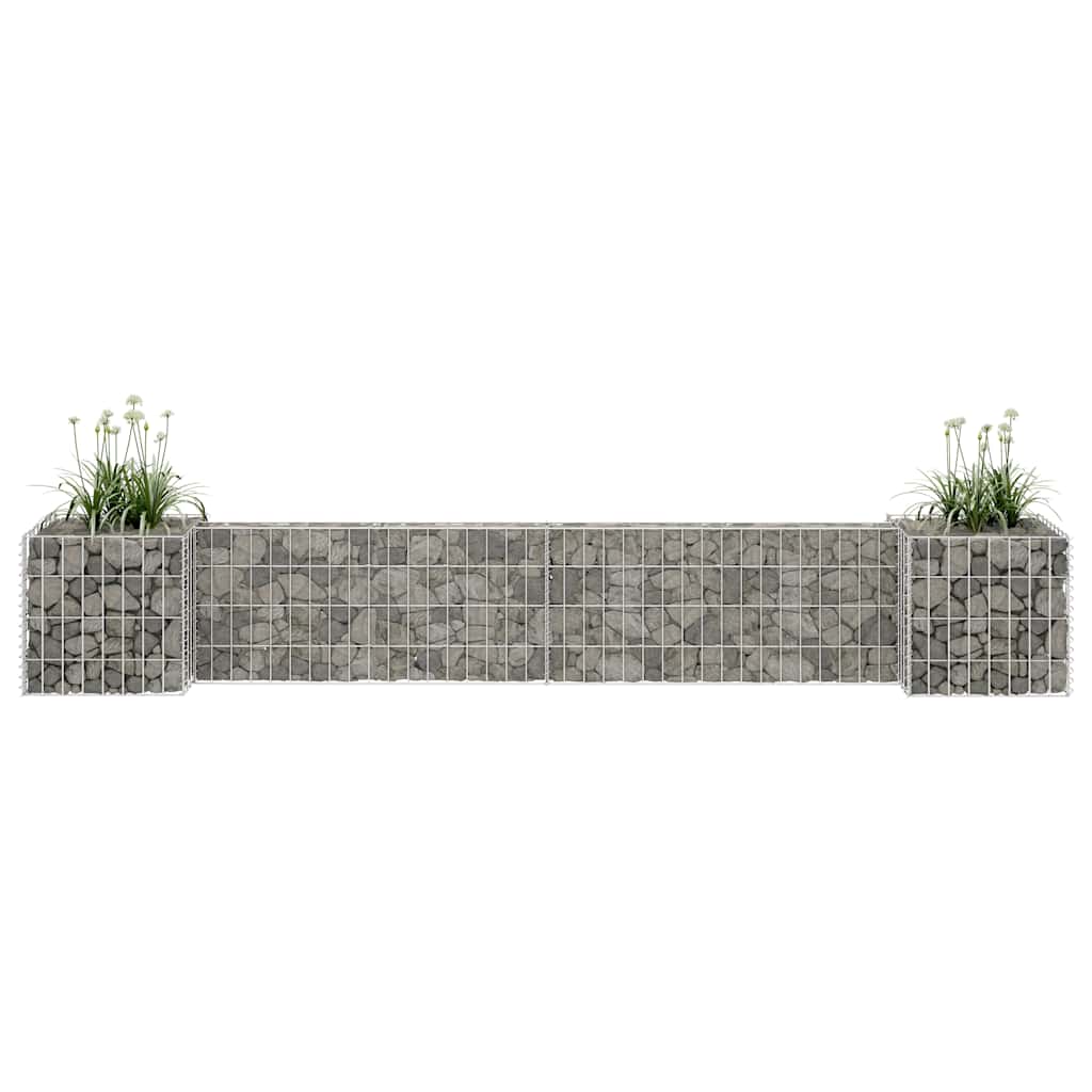 145658 vidaXL H-Shaped Gabion Planter Steel Wire 260x40x40 cm
