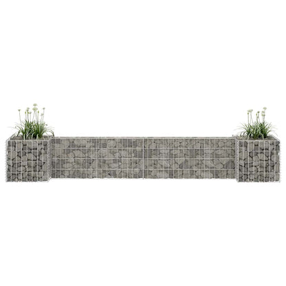 145658 vidaXL H-Shaped Gabion Planter Steel Wire 260x40x40 cm