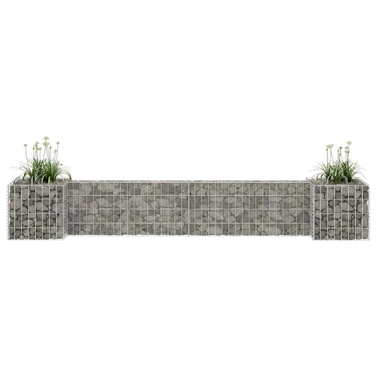 145658 vidaXL H-Shaped Gabion Planter Steel Wire 260x40x40 cm