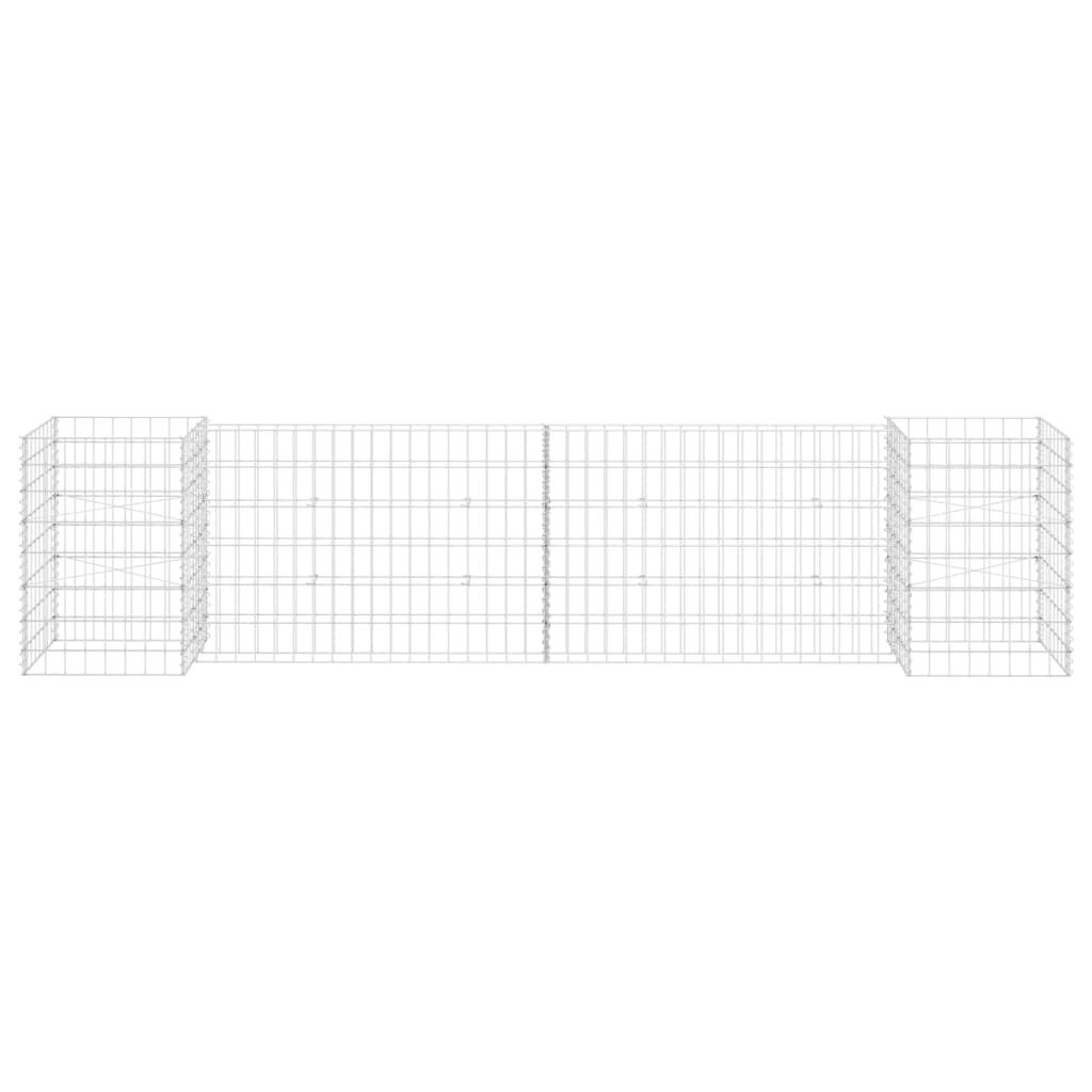 vidaXL H-Shaped Gabion Planter Steel Wire 260x40x60 cm