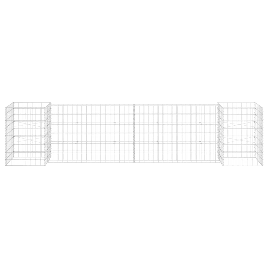 145659 vidaXL H-Shaped Gabion Planter Steel Wire 260x40x60 cm
