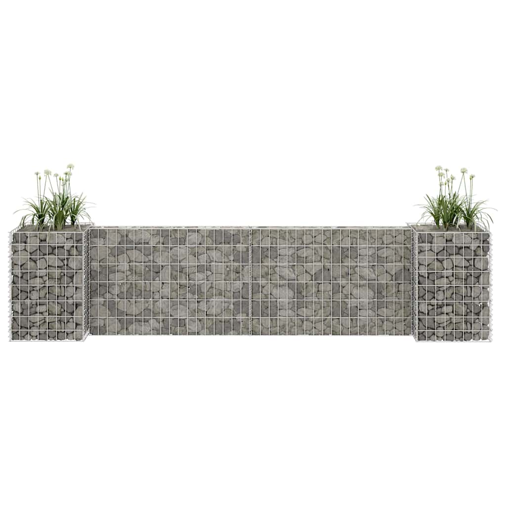 145659 vidaXL H-Shaped Gabion Planter Steel Wire 260x40x60 cm