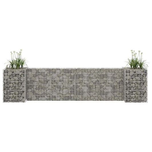 145659 vidaXL H-Shaped Gabion Planter Steel Wire 260x40x60 cm
